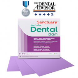 Sanctuary Non-Latex Dental Dams 6''x 6'' Purple Mint-Medium (15s/Box)